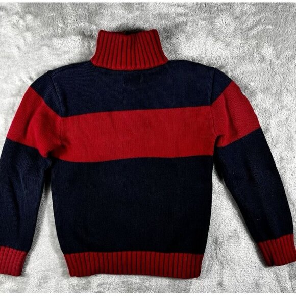 Ralph Lauren Boys’ Quarter-Zip Sweater - Red and Navy Big Pony - Size 8 - Picture 11 of 12